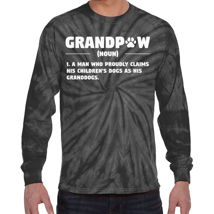 Grandpaw Dog Gifts Grandpa Animal Dogs Grandfather Pet lover Tie-Dye Long Sleeve Shirt