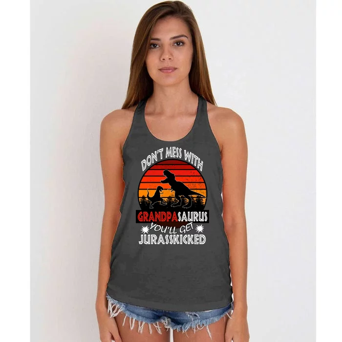 Grandpa Dinosaur Women's Knotted Racerback Tank