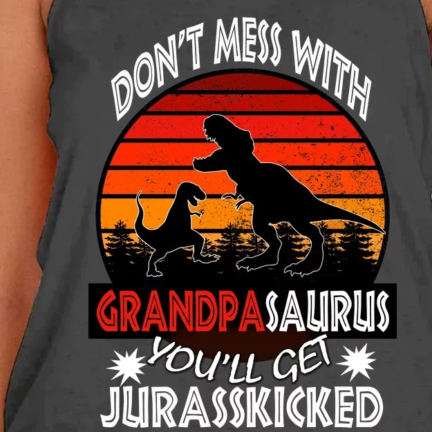 Grandpa Dinosaur Women's Knotted Racerback Tank