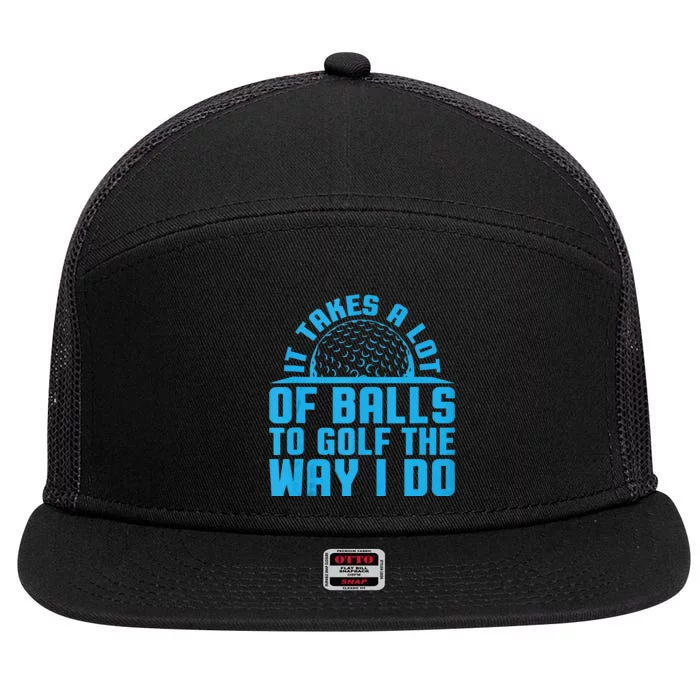 Golf Dad Golf Gifts Men Golf Funny Golfing 7 Panel Mesh Trucker Snapback Hat