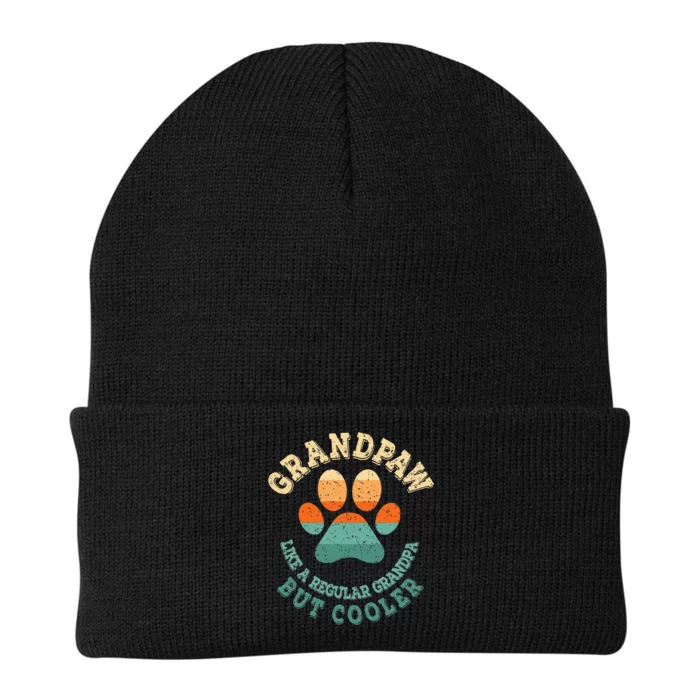 Grandpaw Dog Grandpa Grand Paw Retro Vintage Funny Knit Cap Winter Beanie