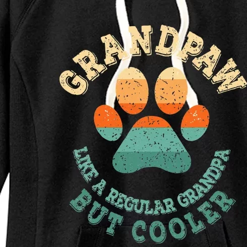 Grandpaw Dog Grandpa Grand Paw Retro Vintage Funny Women's Fleece Hoodie