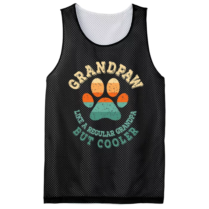 Grandpaw Dog Grandpa Grand Paw Retro Vintage Funny Mesh Reversible Basketball Jersey Tank