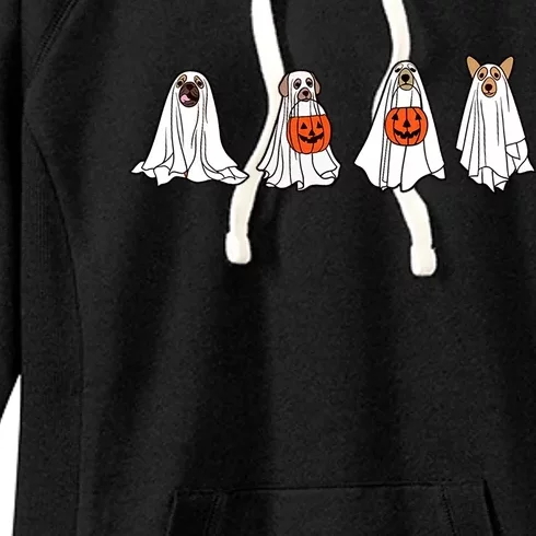 Ghostly Dog Gift A Spooky Season MustHave For Dog Lovers Gift Women's Fleece Hoodie