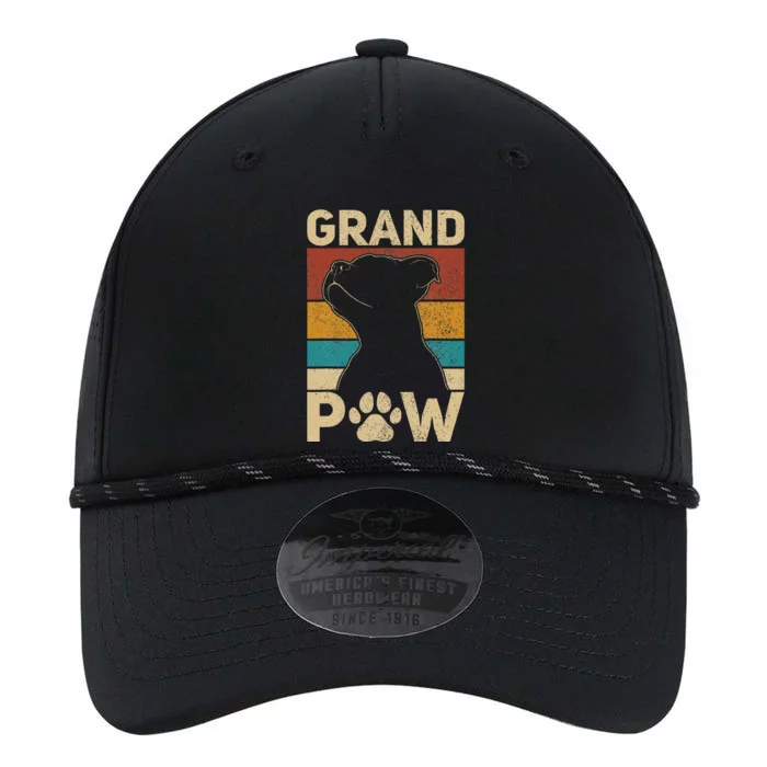 Grandpaw Dog Grandpa Funny Dog Lover Grandfather Men Pitbull Performance The Dyno Cap