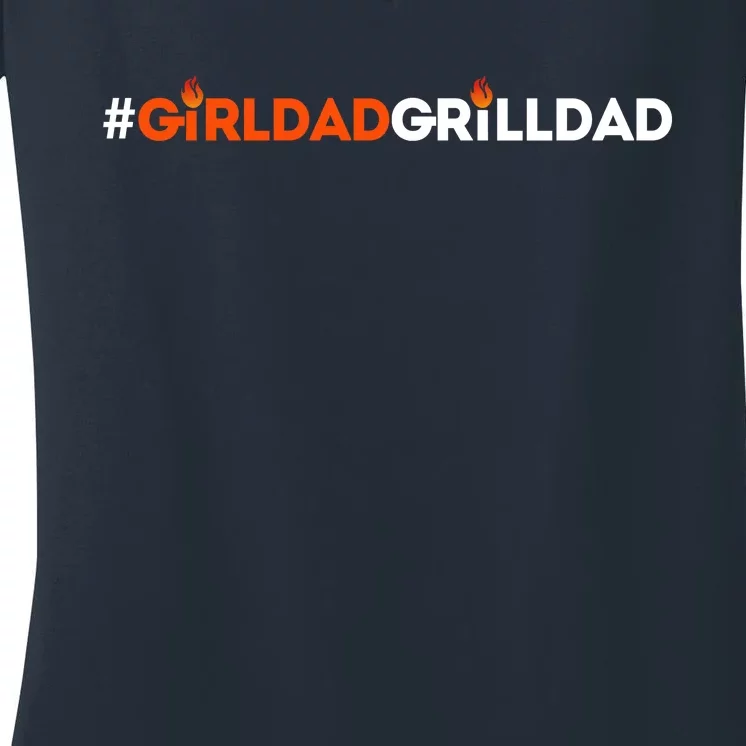 Girl Dad Grill Dad Women's V-Neck T-Shirt