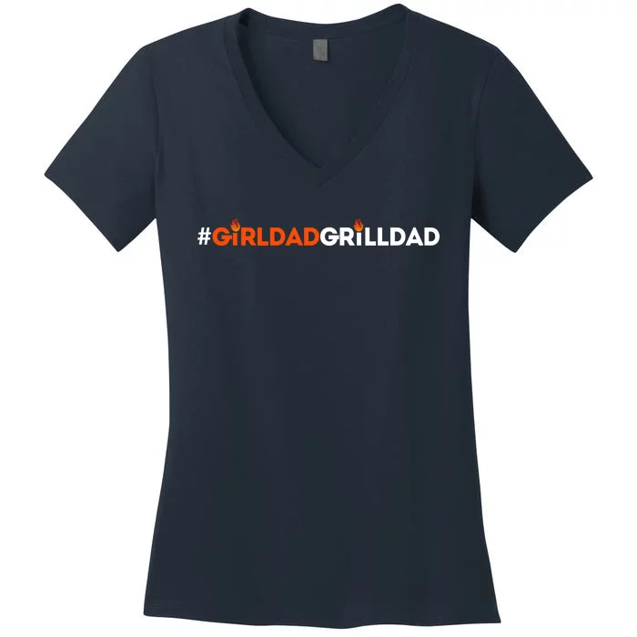 Girl Dad Grill Dad Women's V-Neck T-Shirt