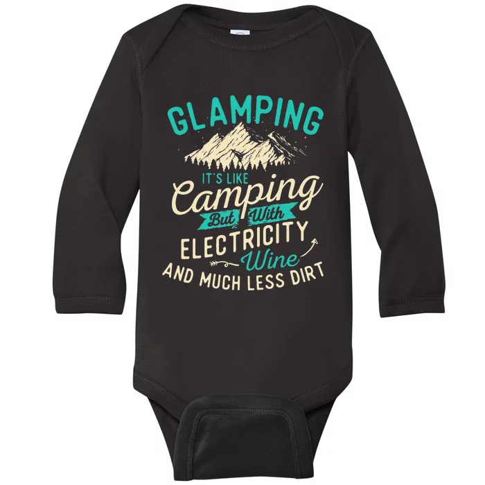 Glamping Definition Glamper Glamorous Camping Baby Long Sleeve Bodysuit