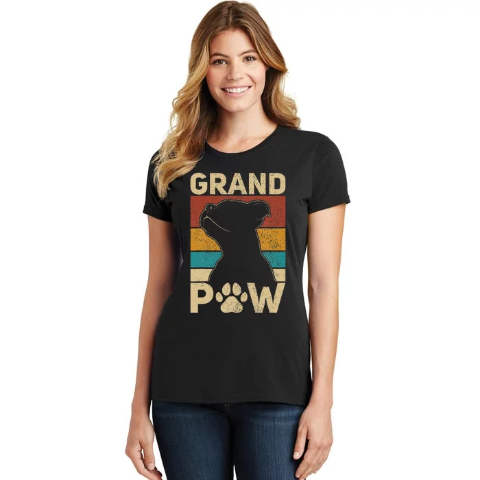 Grandpaw Dog Grandpa Funny Dog Lover Grandfather Men Pitbull Women's T-Shirt