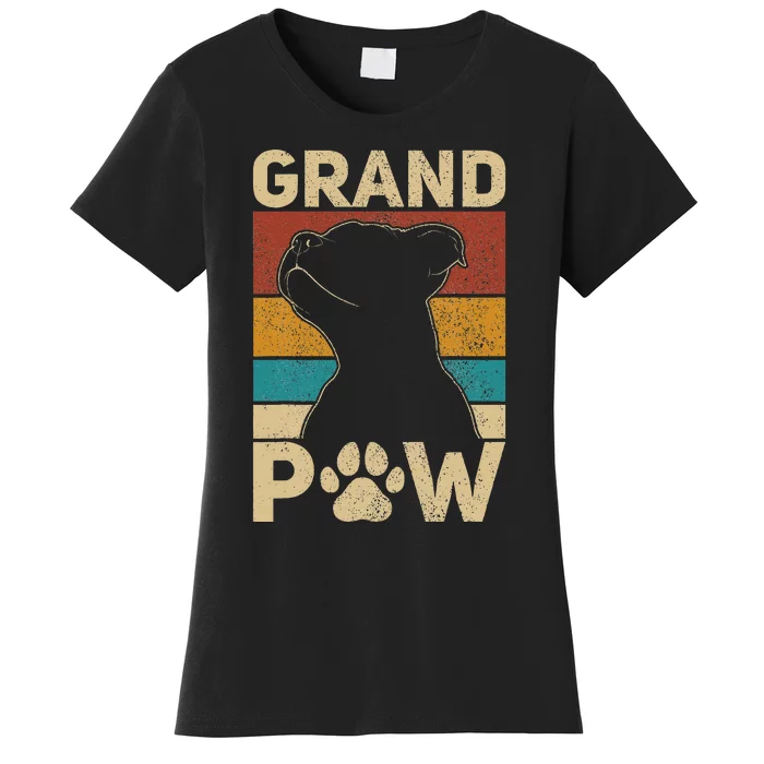 Grandpaw Dog Grandpa Funny Dog Lover Grandfather Men Pitbull Women's T-Shirt