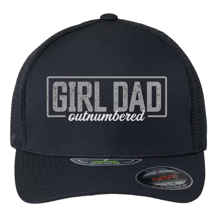 Girl Dad Gift For Men Fathers Day Outnumbered Girl Dad Flexfit Unipanel Trucker Cap