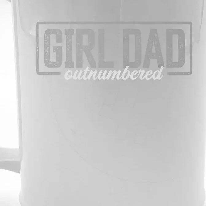 Girl Dad Gift For Men Fathers Day Outnumbered Girl Dad Front & Back Beer Stein