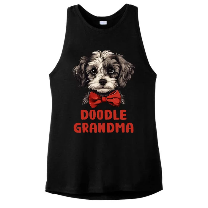 Grey Doodle Grandma Dog Lover Gift Funny Puppy Doodle Owner Ladies Tri-Blend Wicking Tank