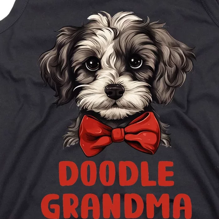 Grey Doodle Grandma Dog Lover Gift Funny Puppy Doodle Owner Tank Top