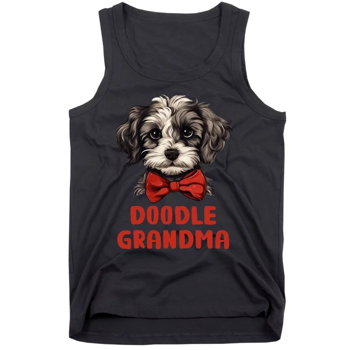 Grey Doodle Grandma Dog Lover Gift Funny Puppy Doodle Owner Tank Top