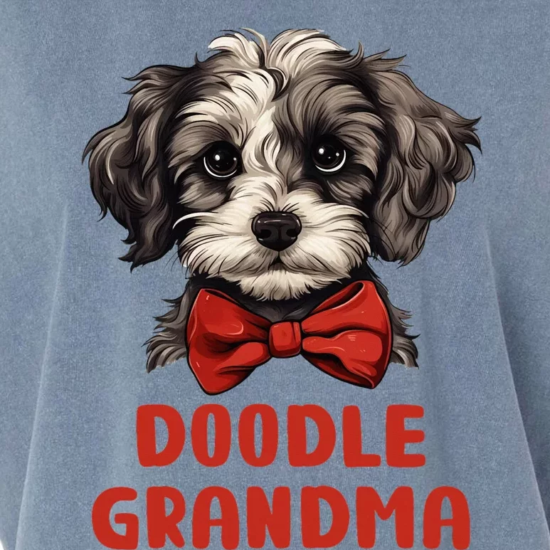 Grey Doodle Grandma Dog Lover Gift Funny Puppy Doodle Owner Garment-Dyed Women's Muscle Tee