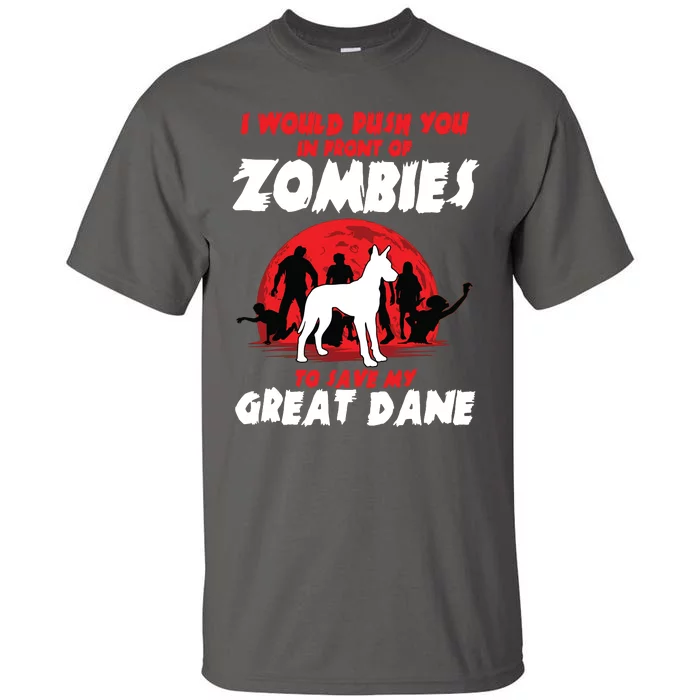 Great Dane Gentle Dog German Mastiff Zombie Halloween Tall T-Shirt