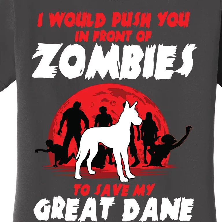 Great Dane Gentle Dog German Mastiff Zombie Halloween Women's T-Shirt