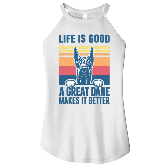 Great Dane Gifts For Women Men Great Dane Dog Dad Mom Women’s Perfect Tri Rocker Tank