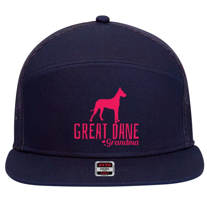 Great Dane Grandma Grandmother Grammy Dog Owner Mom Dad 7 Panel Mesh Trucker Snapback Hat