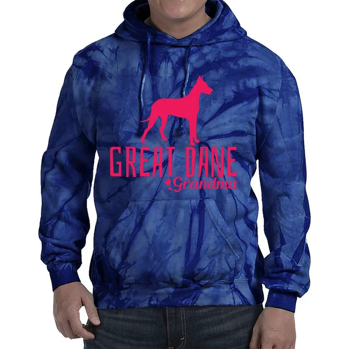 Great Dane Grandma Grandmother Grammy Dog Owner Mom Dad Tie Dye Hoodie