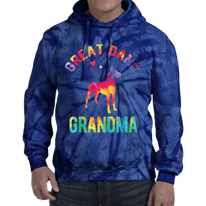 Great Dane Grandma Great Dane Nana Great Dane Dog Lover Tie Dye Hoodie