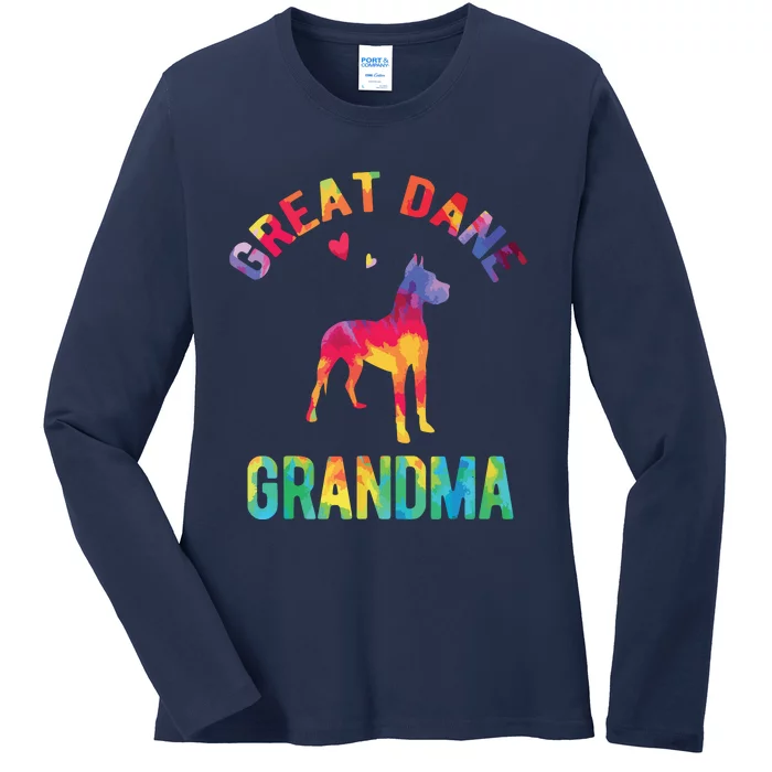 Great Dane Grandma Great Dane Nana Great Dane Dog Lover Ladies Long Sleeve Shirt