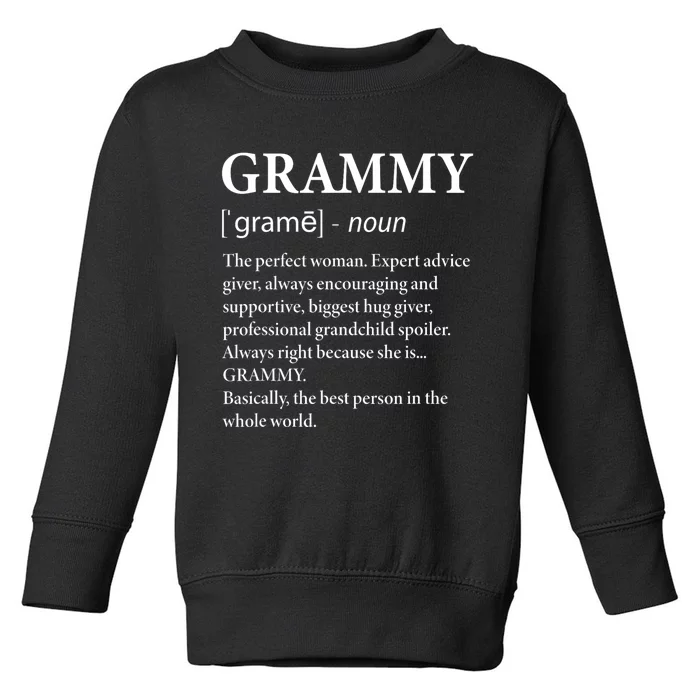 Grammy Definition Grandma Funny Grandmother Toddler Sweatshirt