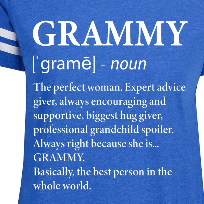 Grammy Definition Grandma Funny Grandmother Enza Ladies Jersey Football T-Shirt