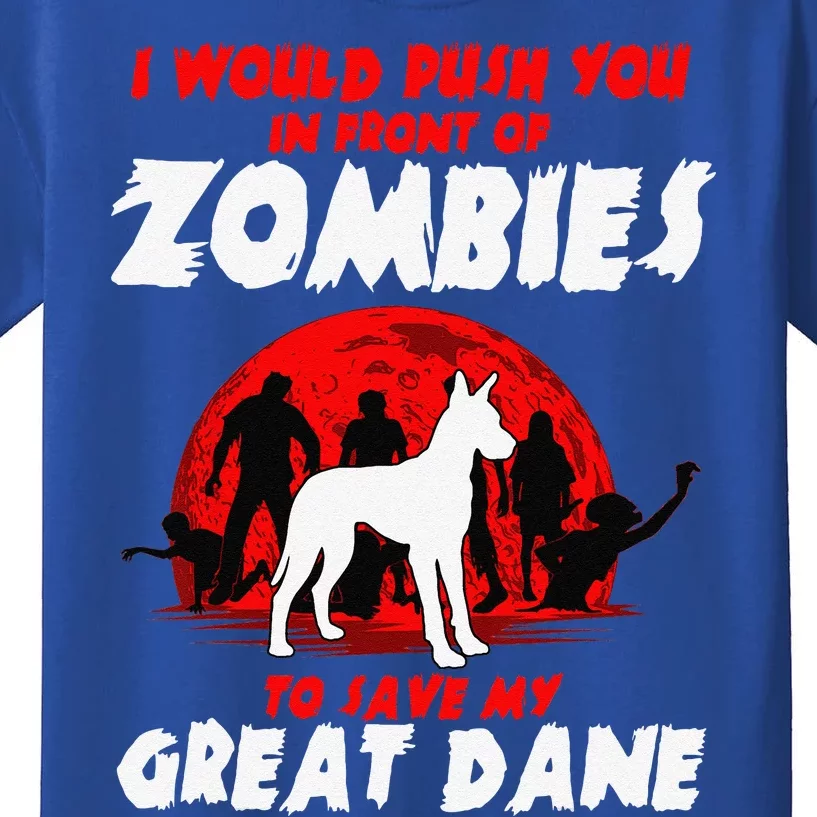 Great Dane Gentle Dog German Mastiff Zombie Halloween Kids T-Shirt