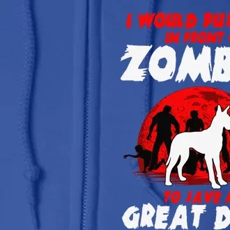 Great Dane Gentle Dog German Mastiff Zombie Halloween Full Zip Hoodie