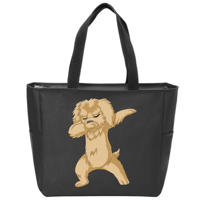 Goldendoodle Dabbing Zip Tote Bag