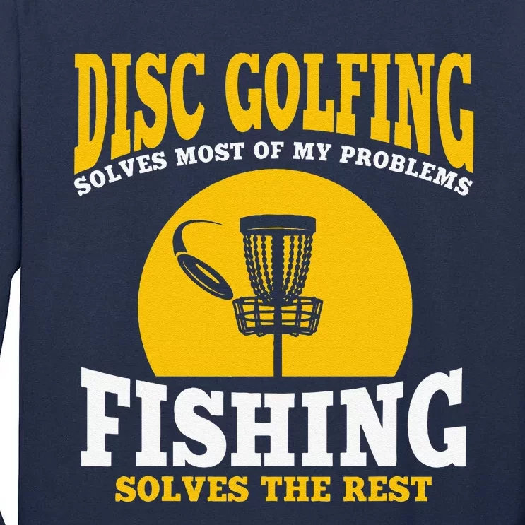 Great Disc Golf And Fishing Gift Tall Long Sleeve T-Shirt