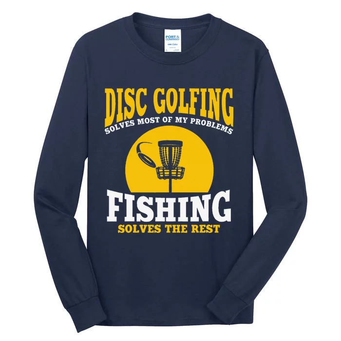 Great Disc Golf And Fishing Gift Tall Long Sleeve T-Shirt