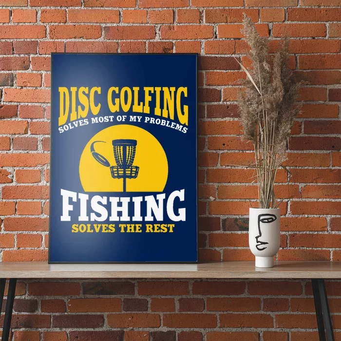 Great Disc Golf And Fishing Gift Poster