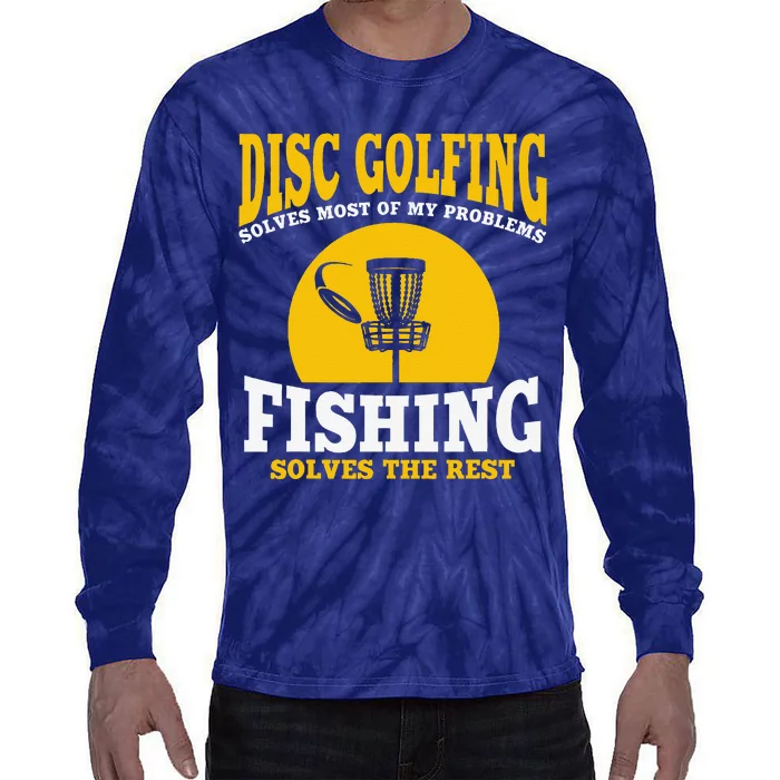 Great Disc Golf And Fishing Gift Tie-Dye Long Sleeve Shirt