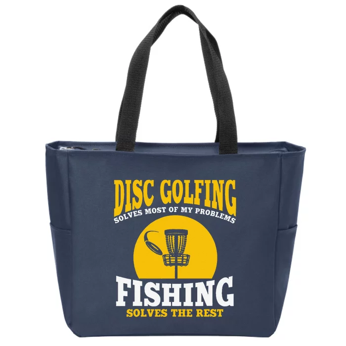 Great Disc Golf And Fishing Gift Zip Tote Bag