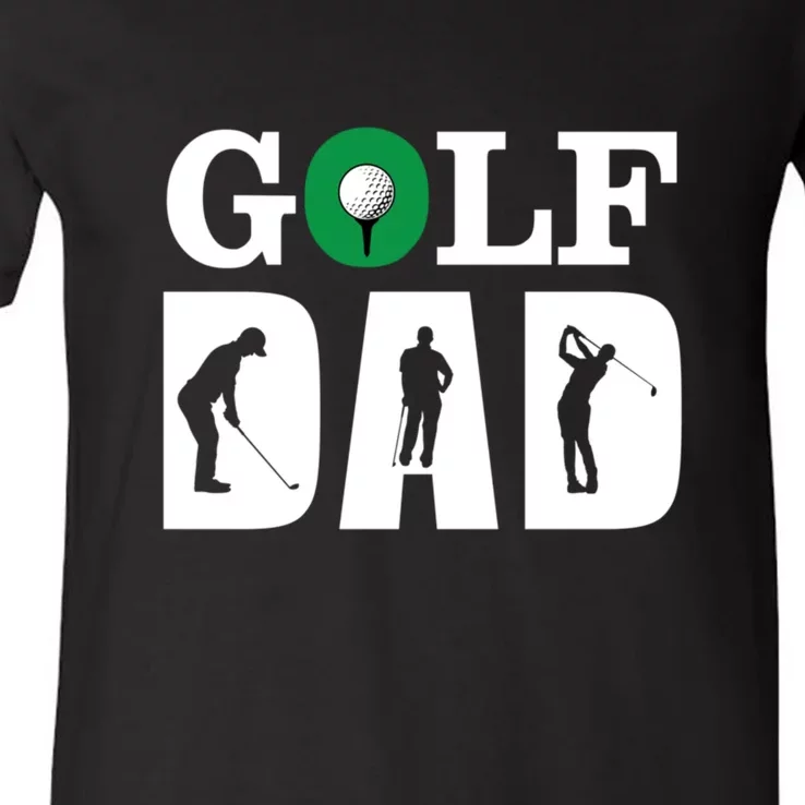 Golf Dad Golf Frisbee Gift For Dad Father's Day V-Neck T-Shirt