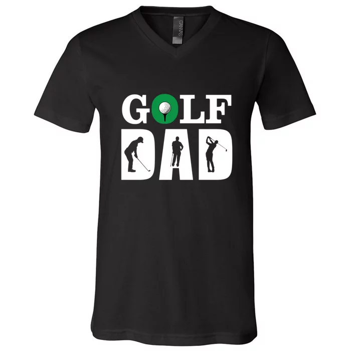 Golf Dad Golf Frisbee Gift For Dad Father's Day V-Neck T-Shirt