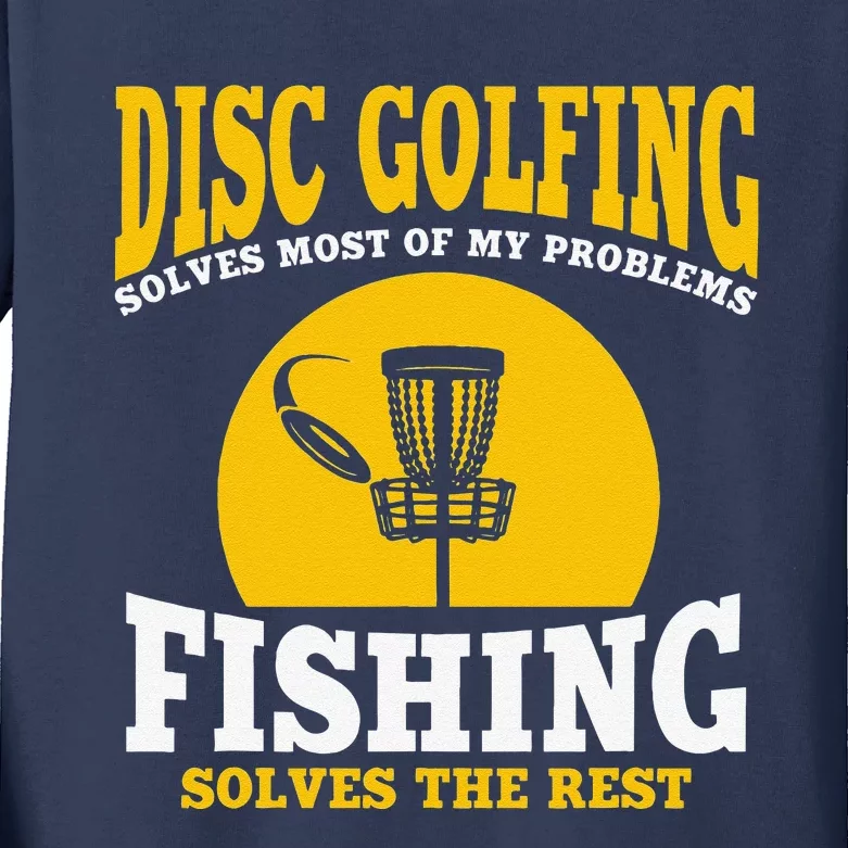 Great Disc Golf And Fishing Gift Kids Long Sleeve Shirt