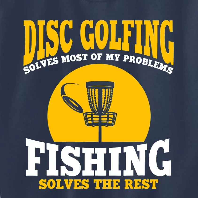 Great Disc Golf And Fishing Gift Kids Sweatshirt