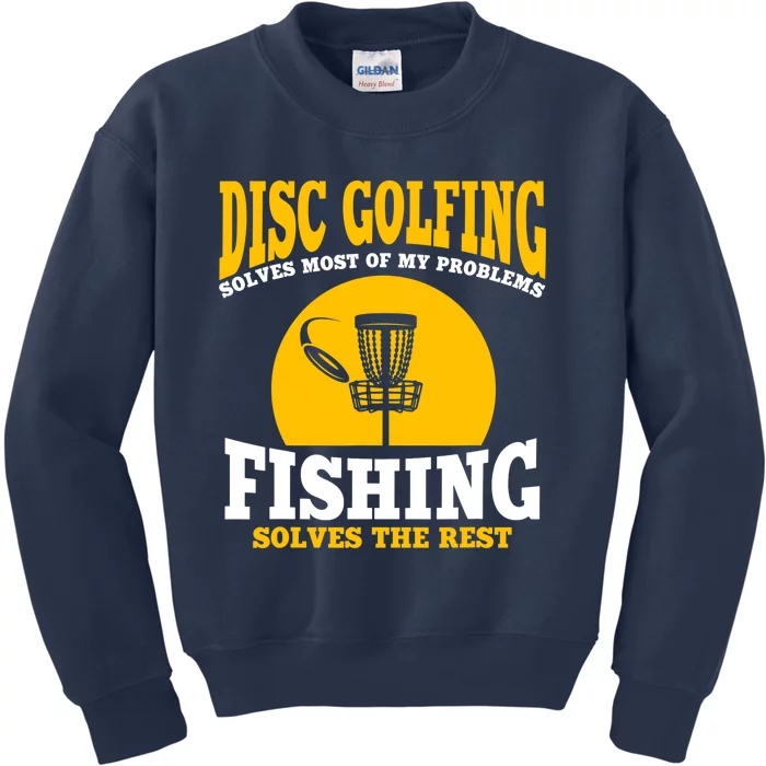 Great Disc Golf And Fishing Gift Kids Sweatshirt