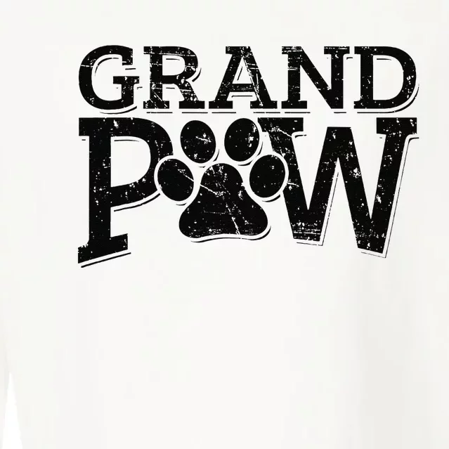 Grandpaw Dog Grandpa Grand Paw Gifts Men Dad Father Cropped Pullover Crew