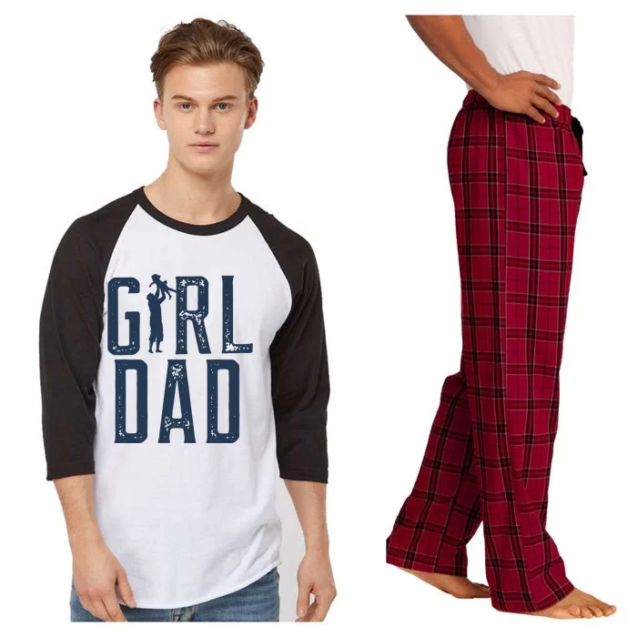 Girl Dad Gifts Dad Daughter Raglan Sleeve Pajama Set