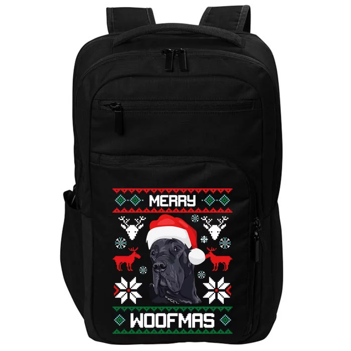 Great Dane Gift For Merry Christmas Woofmas Clothes Gift Impact Tech Backpack