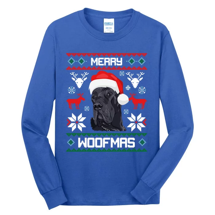 Great Dane Gift For Merry Christmas Woofmas Clothes Gift Tall Long Sleeve T-Shirt