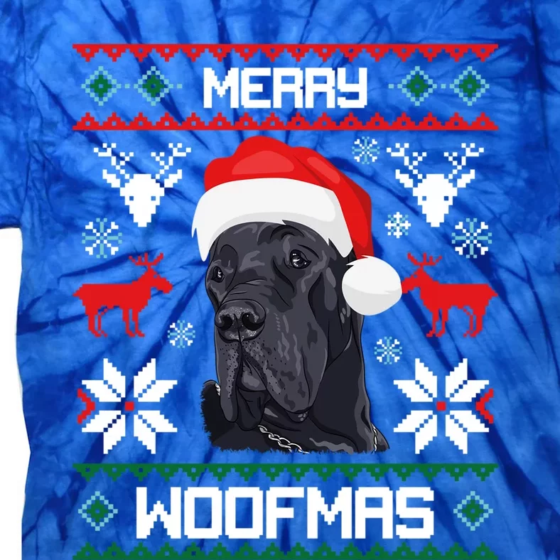 Great Dane Gift For Merry Christmas Woofmas Clothes Gift Tie-Dye T-Shirt