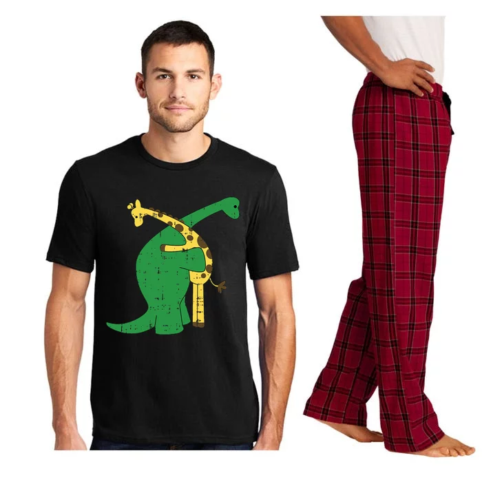 Giraffe Dinosaur Hug Love Dino Animals Safari Halloween Gift Pajama Set