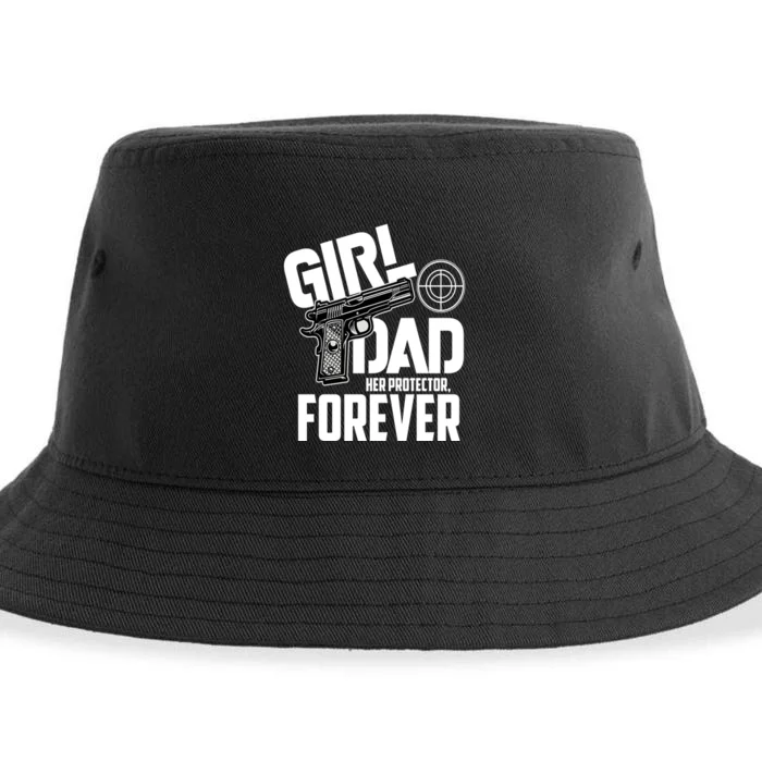 Girl Dad Her Protector Forever Funny Father Of Girl S Sustainable Bucket Hat