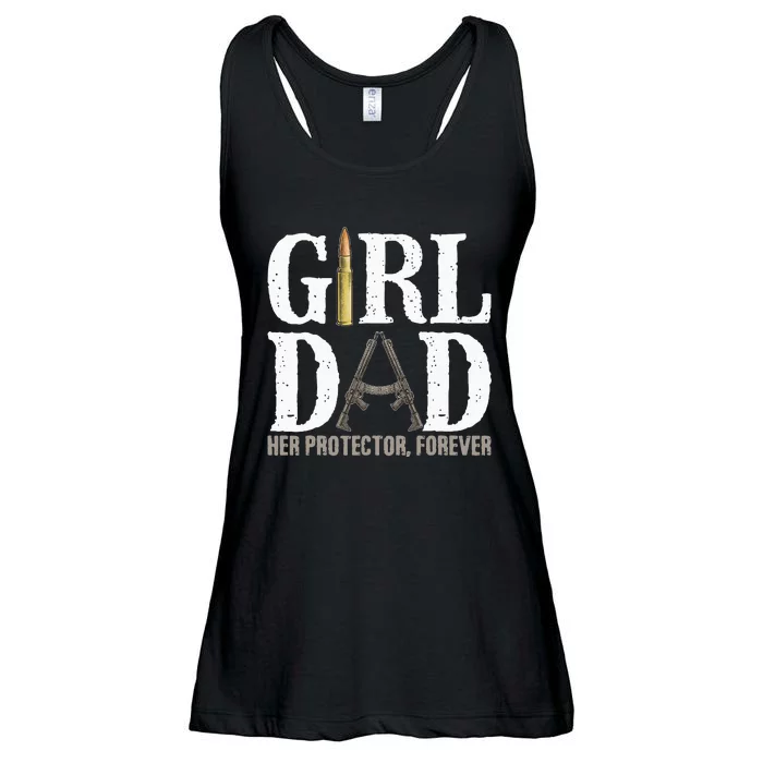 Girl Dad Her Protector Forever Funny Father Ladies Essential Flowy Tank